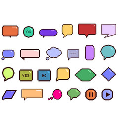 Pixel Dialogue Box Icons Set Cartoon