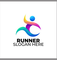 Runner Logo Colorful Gradient Style