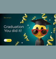 Graduation Cartoon Emoji Wearing Sunglasses