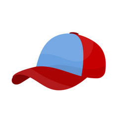 Side View Of Red And Blue Baseball Cap