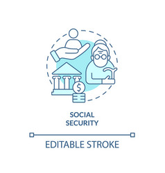 Social Security Turquoise Concept Icon