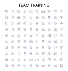 Team Training Outline Icons Collection