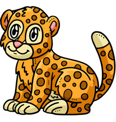 Baby Cheetah Cartoon Colored Clipart