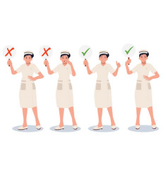 Character Set Of Female Nurse In Different Poses