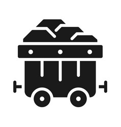 Coal Cart Black Glyph Icon