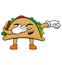 Dabbing Taco Character Cartoon Clip Art