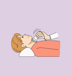 Male Patient Have Thyroid Ultrasound Examination