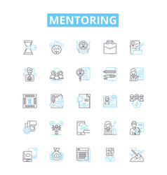 Mentoring Line Icons Set Counseling