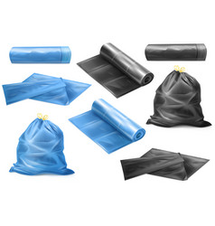 3d Trash Bags Realistic Polyethylene Packaging