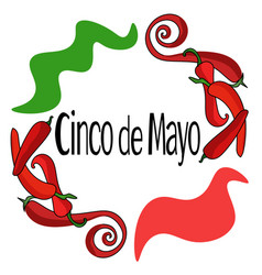 Cinco De Mayo Text In A Frame Made Of Red