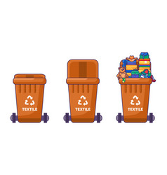 Textile Waste Recycling Sorting Lid Containers