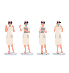 Character Set Of Female Nurse In Different Poses