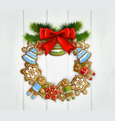 Christmas Wreath With Red Bow