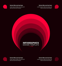 Infographic Template Red Circle With 4 Steps