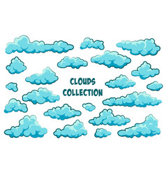 Painted Cartoon Clouds On Blue Background Simple