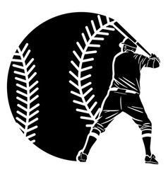 Baseball Player And Ball Design Cut Out High