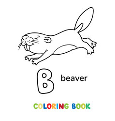 Beaver Animals Abc Coloring Book For Kids