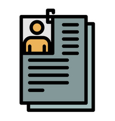 Prison File Folder Icon Color Outline