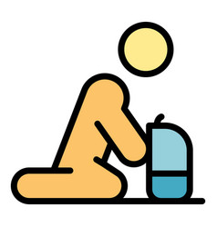 School Kid Abuse Icon Flat