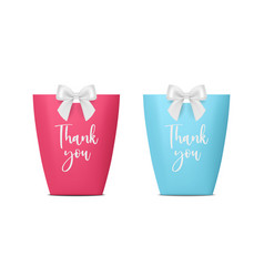 3d Realistic Pink And Blue Paper Gift Bag