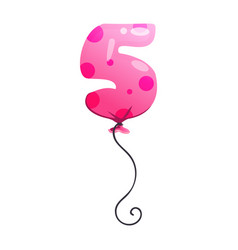 Pink Balloon With Circles In Shape Of Number Five