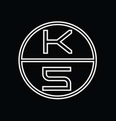 Sk Logo Monogram Abstract Inside Circle Stripe