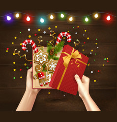 Christmas Gift Wood Background