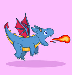 Cute The Blue Dragon Breathes Fire