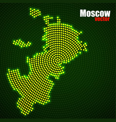 Abstract Map Moscow Of Glowing Radial Dots