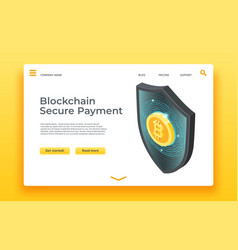 Blockchain Secure Payment Landing Page Isometric