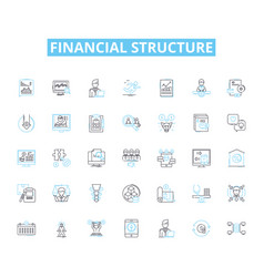 Financial Structure Linear Icons Set