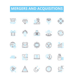 Mergers And Acquisitions Line Icons Set