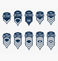 Military ranks stripes and chevrons set army Vector Image