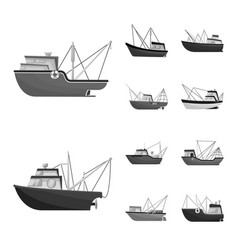 Design Sea And Speedboat Logo Set