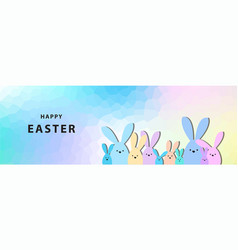 Easter Banner- Colorful Bunny Family