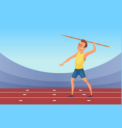 Javelin Throwing Olympic Sport Game Man Holding