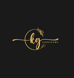 Luxury Gold Signature Initial K G Logo Design