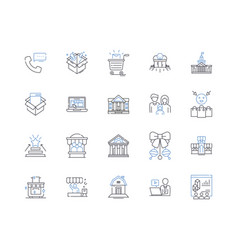 Area Line Icons Collection Urban Rural Suburban