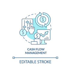 Cash Flow Management Turquoise Concept Icon