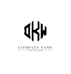 Dkw Letter Logo Design With Polygon Shape