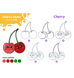 Drawing Tutorial For Kids How To Draw Cherry