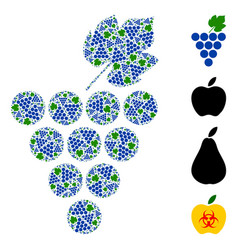 Grapes Bunch Icon Fractal Collage