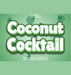 Coconut Cocktail Editable Text Effect 3d Emboss