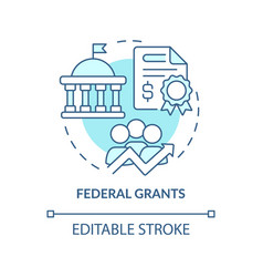 Federal Grants Turquoise Concept Icon