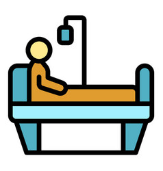 Hospital Medical Bed Icon Flat