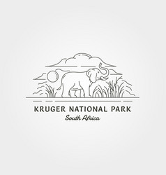 Line Art Kruger National Park Logo Design