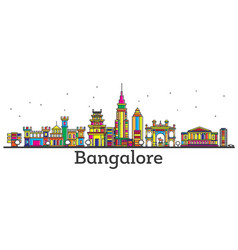 Outline Bangalore India City Skyline With Color