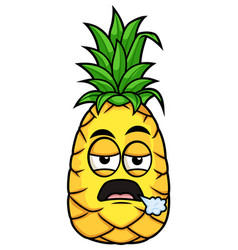 Bored Pineapple Character Cartoon Clip Art