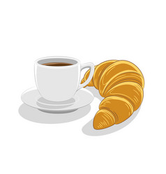 Coffee Cup And Croissant Breakfast