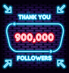 900000 Followers Thank You Badge In Neon Style